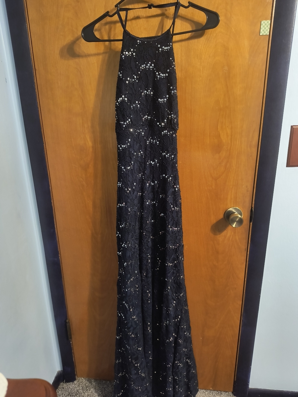 Navy Blue Lace 20s Inspired Dress